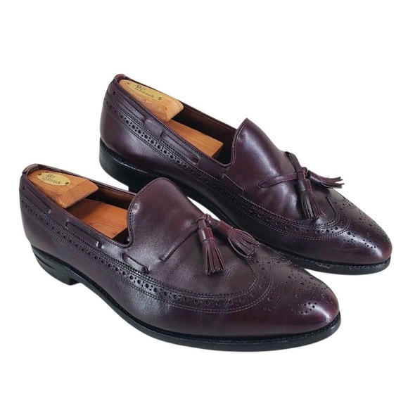 Allen Edmonds Manchester Wingtip Tassel Dress Shoes Loafer Mens 11 E Oxblood Red - Picture 2 of 12
